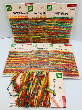 NEW 7pc Making Memories 2004 Funky Fibers Primary Craft Yarn Scrapbooking Arts